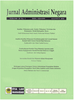 					Lihat Vol 20 No 1 (2014): Jurnal Administrasi Negara
				